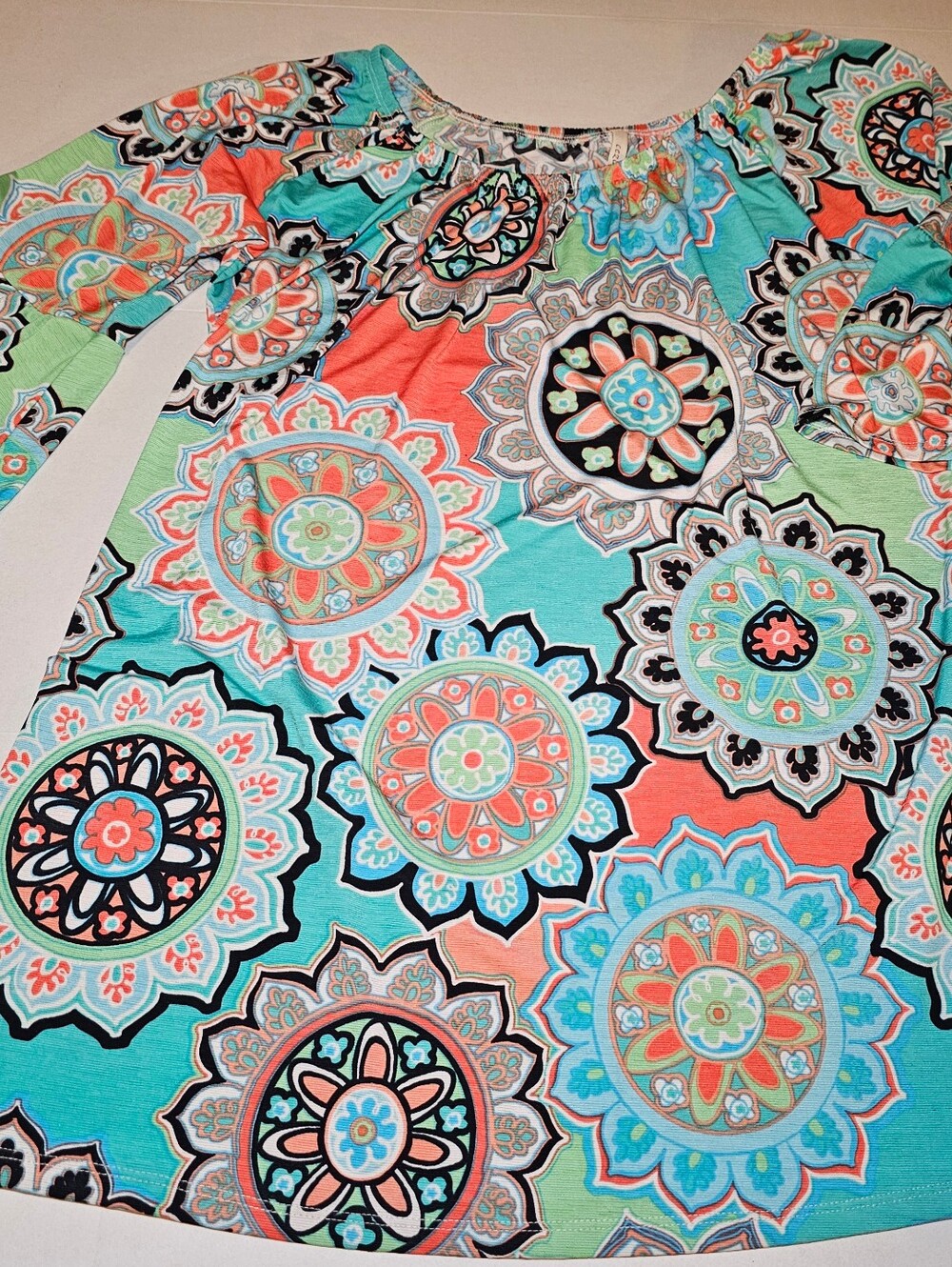 Cezanne Vintage Dress Size XL Boho Chic Festval Bell Sleeve Mini U S A Paper Tag